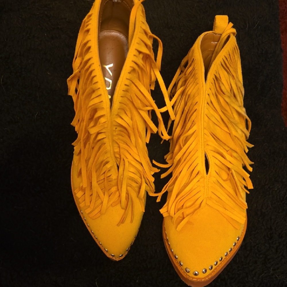 Yellow Fringe Women's Boots
